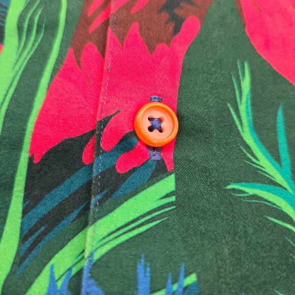 Robert Graham Floral Tropical Multicolor Short Sleeve Button Shirt Men XL - Picture 7 of 10